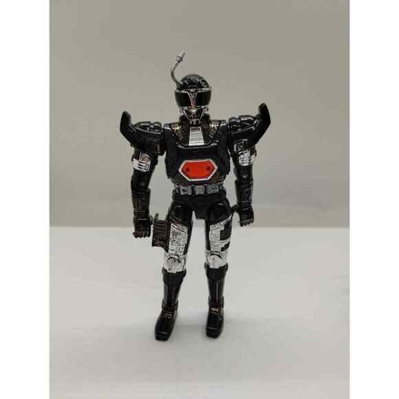 1996 Beetle Borg Shadow Borg Black Silver Action Figure Bandai - Beetleborg - Picture 1 of 3